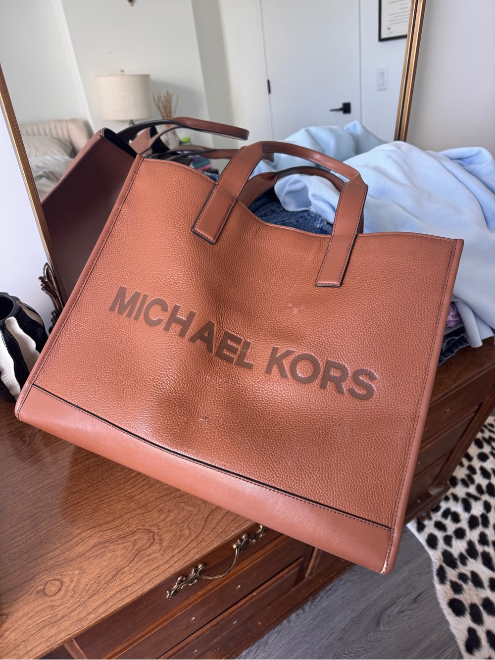 MICHAEL KORS Brown Leather Tote Bag